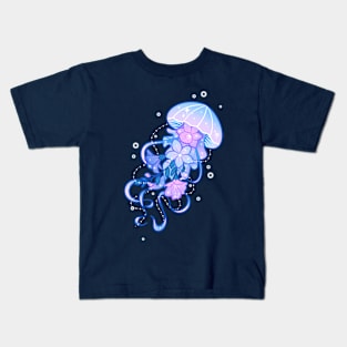 Floral Jellyfish Kids T-Shirt